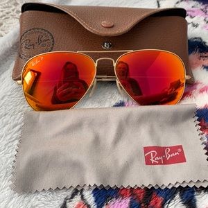 Orange gradient ray bans aviators
